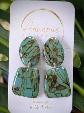 Polymer Clay Turquoise Earrings